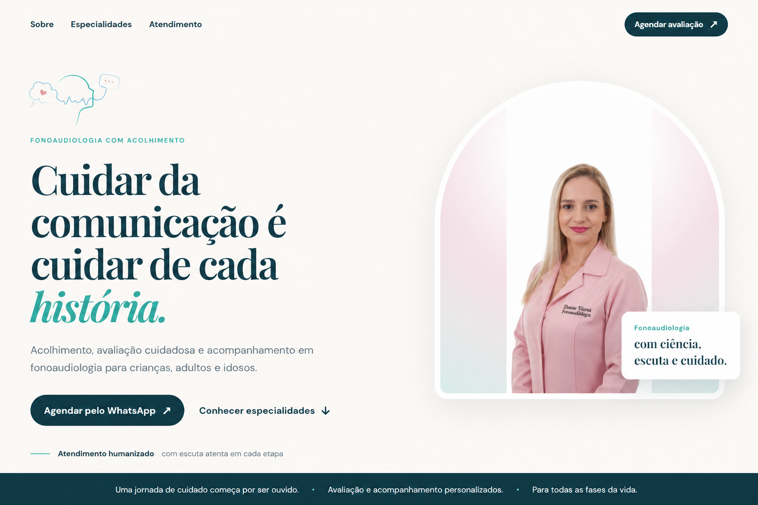 Prévia do site da Dra. Denise Viana